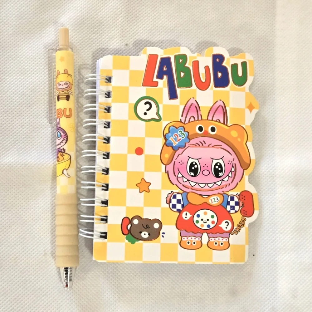 🍒🍒 Labubu Notebook & Pen Set - Yellow